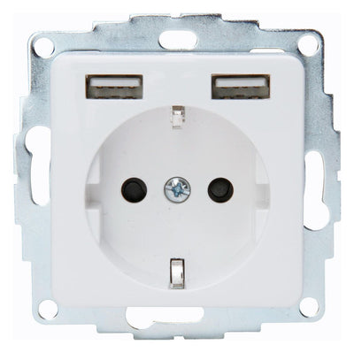 Kopp 296413007 HK02 Schuko Steckdose 1f UP 2 USB Ladebuchsen arktisweiß