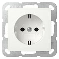 GIRA 475527 SCHUKO-Steckdose m.Shutter o.Krallen System 55 Reinweiß seidenmatt