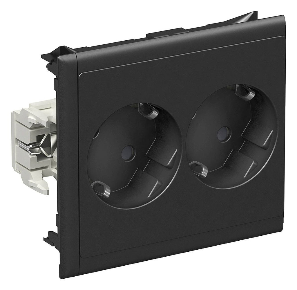 Schneider 5940013 Schukosteckdose CYB-PS 37grad Slave 2-fach 16A/250V anreihbar