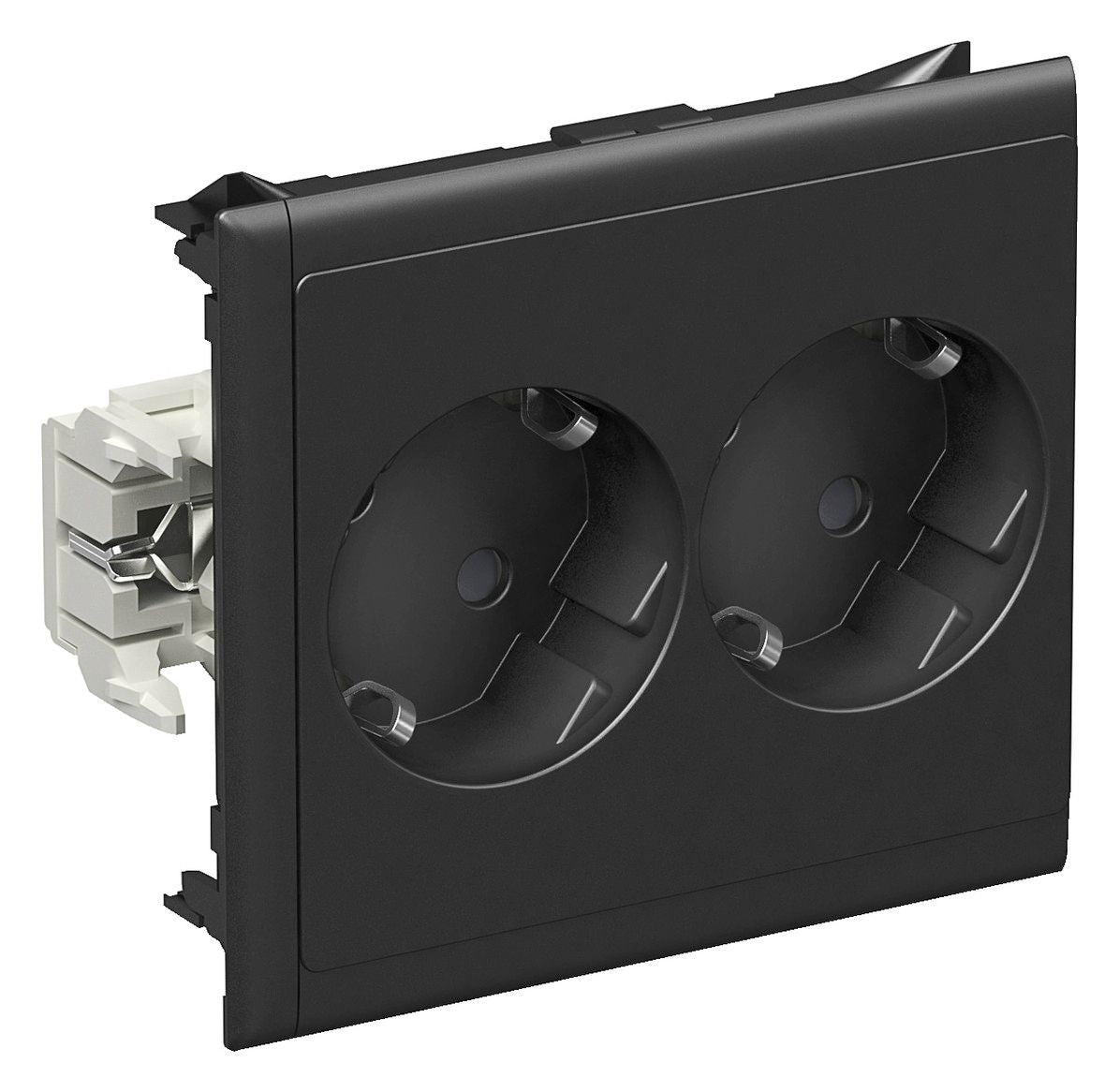 Schneider 5940013 Schukosteckdose CYB-PS 37grad Slave 2-fach 16A/250V anreihbar