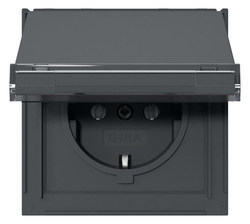 GIRA 441067 SCHUKO-Steckdose Klappdeckel+BSF TX_44 Anthrazit