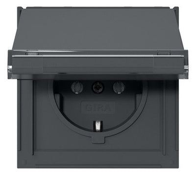 GIRA 441067 SCHUKO-Steckdose Klappdeckel+BSF TX_44 Anthrazit