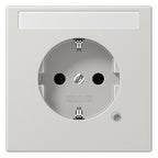 Jung LS1520NAKOLG SCHUKO-Steckdose m.Schriftfeld u.Funktionsanz. lichtgrau