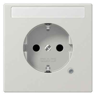 Jung LS1520NAKOLG SCHUKO-Steckdose m.Schriftfeld u.Funktionsanz. lichtgrau