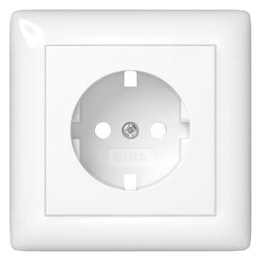 GIRA 492903 Abdeckung SCHUKO-Steckdose Vollplatte System 55 Reinweiß glänzend
