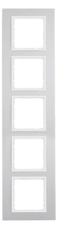 Berker 10156914 Rahmen 5fach B.7 Alu/polarweiß