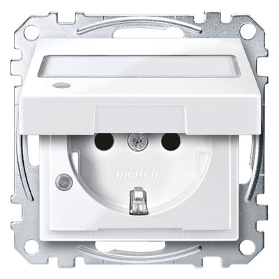 Mert MEG 2313-0319 SCHUKO-Steckdose BRS Klappd. Ko.+Schriftf. StK polarw. gl.S.M