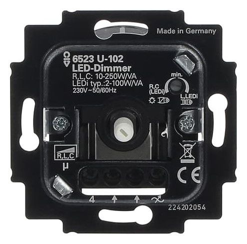 BJ 6523 U-102 LED-Dimmer UP 2-100W Phasen-AN/-AB-Schnitt