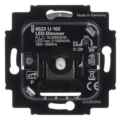 BJ 6523 U-102 LED-Dimmer UP 2-100W Phasen-AN/-AB-Schnitt