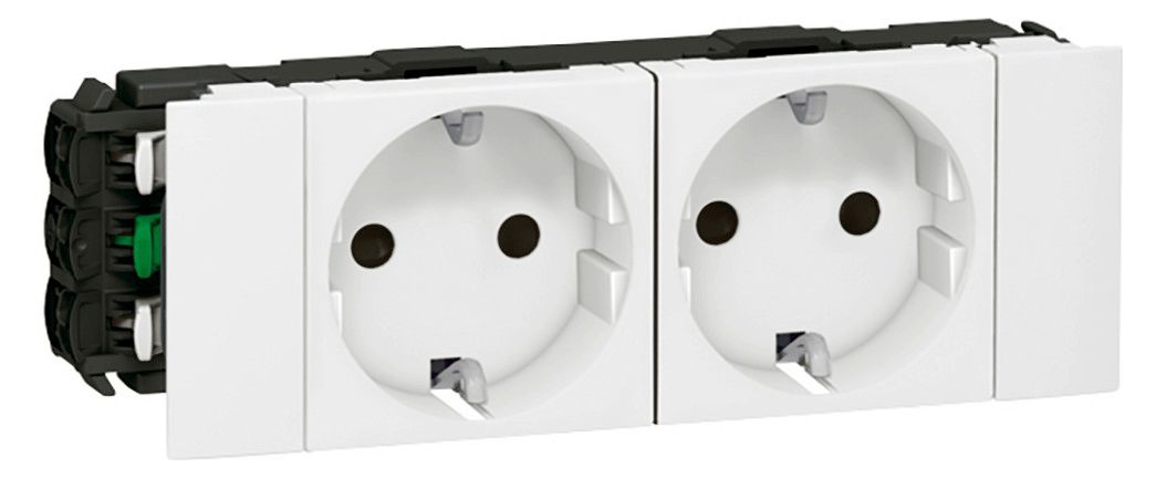Legrand 077202 Schuko Steckdose 2-fach Snap-On EBS Mosaic ultraweiß