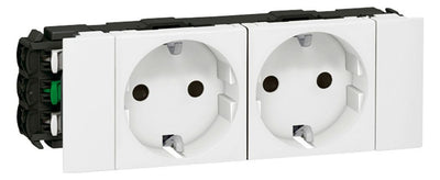 Legrand 077202 Schuko Steckdose 2-fach Snap-On EBS Mosaic ultraweiß