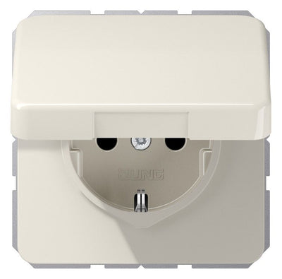 Jung CD1520NBFKL SCHUKO Steckdose o.Kralle Klappdeckel bruchsicher weiß