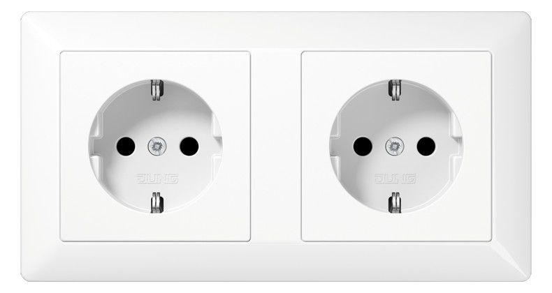 Jung AS1522WW Kabel-Kanal-SCHUKO- Steckdose 2fach alpinweiß