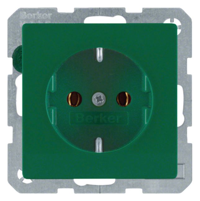 Berker 47436013 Steckdose SCHUKO Q.1/Q.3 grün samt