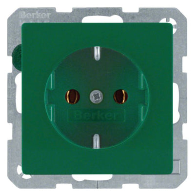 Berker 47436013 Steckdose SCHUKO Q.1/Q.3 grün samt