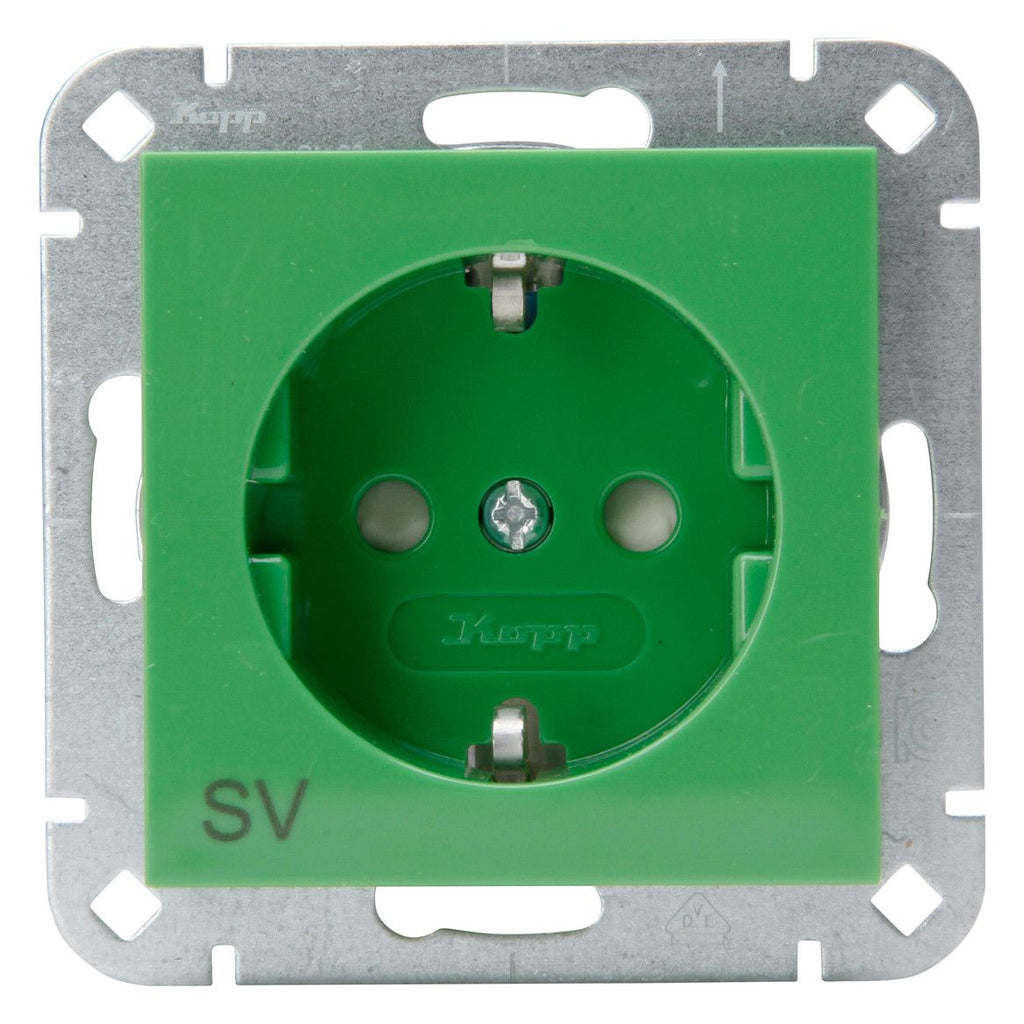 Kopp 940008004 HK07 Schuko Steckdose Aufdruck "SV" grün