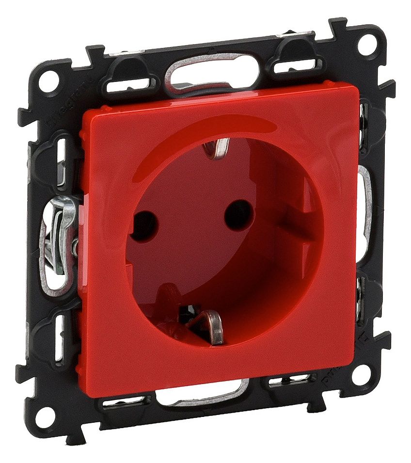 Legrand 753129 Schuko Steckdose m.erh.Berührungsschutz Valena Life rot