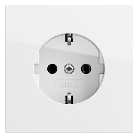 GIRA 446670 SCHUKO-Steckdose o.Kr. Flächenschalter Reinweiß