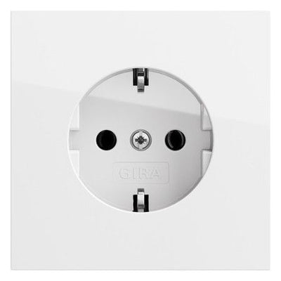GIRA 446670 SCHUKO-Steckdose o.Kr. Flächenschalter Reinweiß