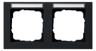 GIRA 109209 Abdeckrahmen 2fach waager. BSF E2 Schwarz matt