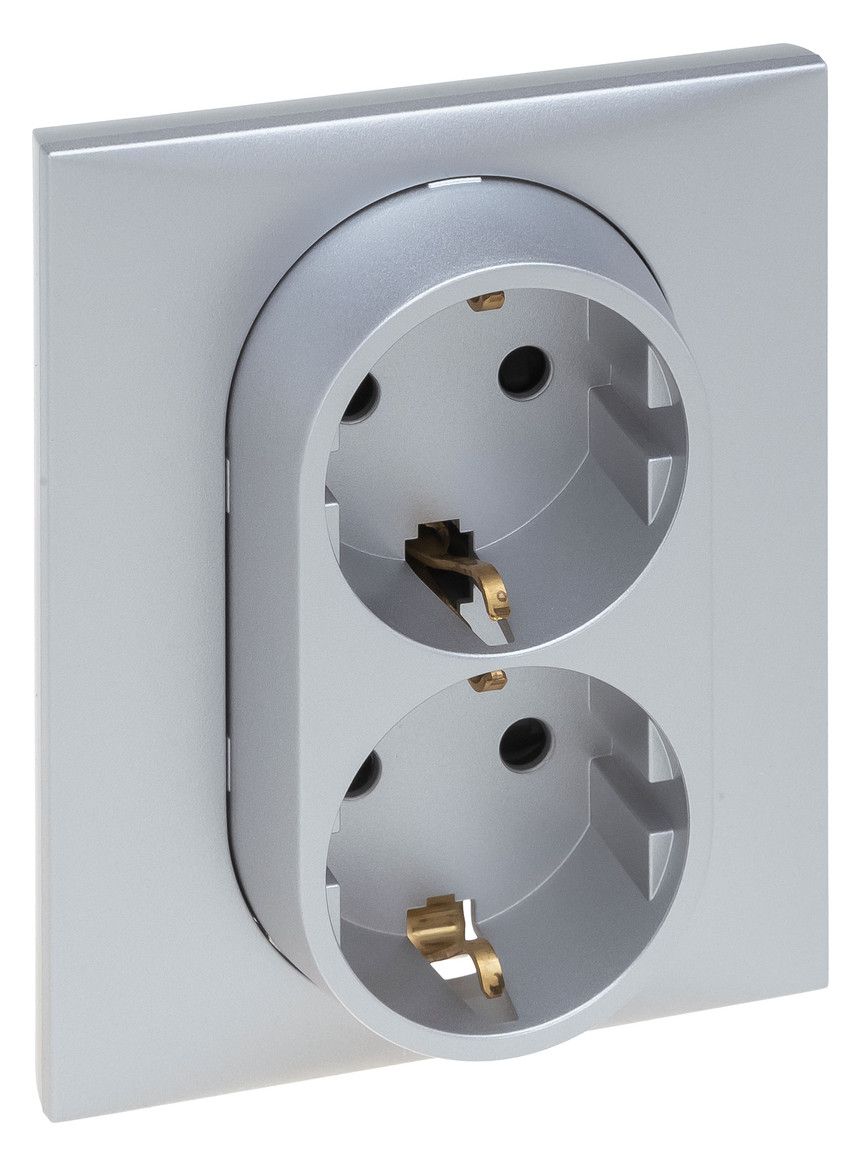 Legrand 864364 Schuko Steckdose 1-fach Dose Ber.schutz Niloe Step Aluminium