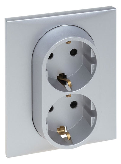 Legrand 864364 Schuko Steckdose 1-fach Dose Ber.schutz Niloe Step Aluminium