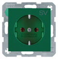 Berker 47438903 Steckdose SCHUKO m.Aufdruck S.1 grün glänzend