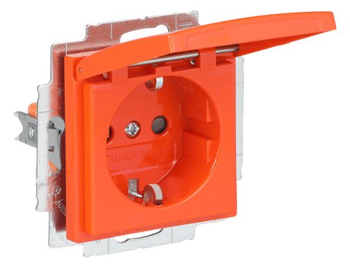 BJ 20 EUKB-14-914 SCHUKO Steckdose Klappdeckel Bs orange Busch-balance SI