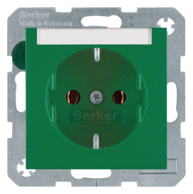 Berker 47501903 Steckdose SCHUKO m.B-feld S.1/B.3/B.7 grün matt
