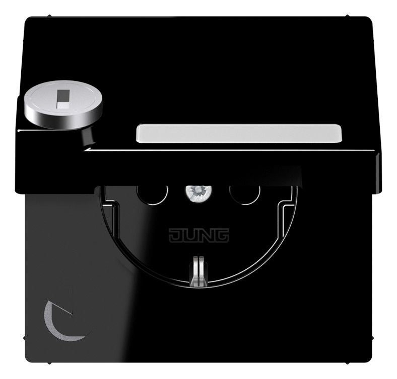 Jung LS 1520 NAKLSL SW SCHUKO-Steckdose 16A 250V Berührungs.- schutz Klappd.SF