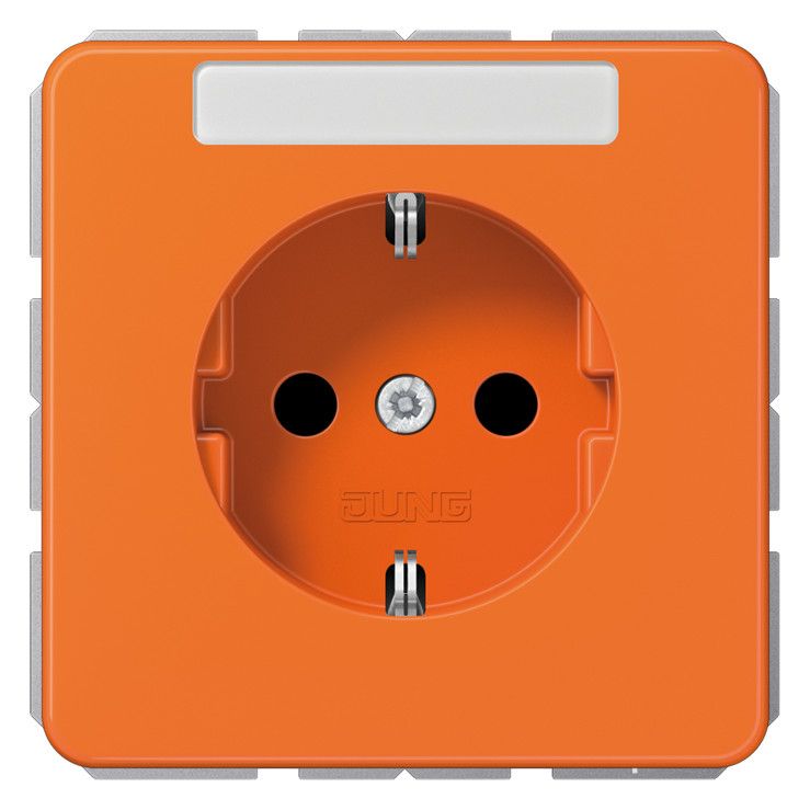 Jung CD1520BFNAO SCHUKO Steckdose Schriftfeld bruchsicher orange