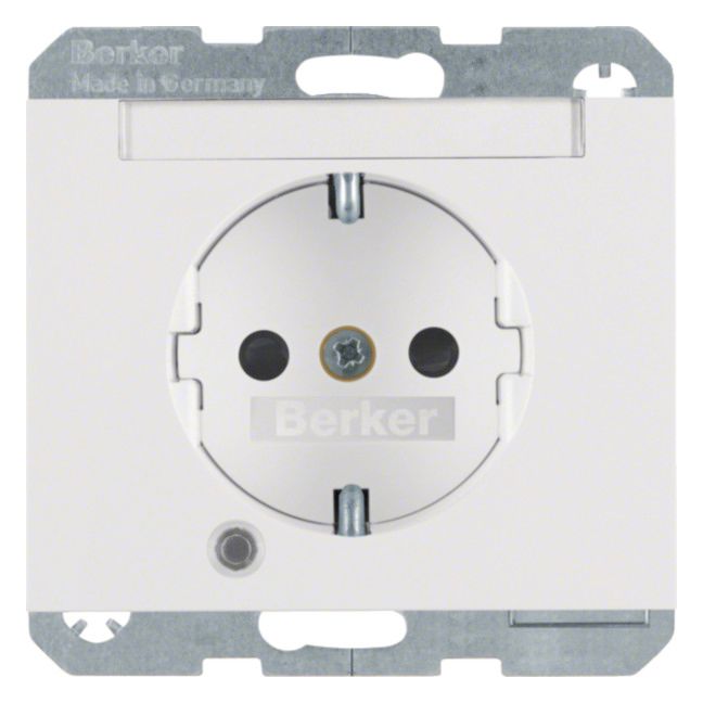 Berker 41107009 Steckdose SCHUKO+LED Kontroll B-feld+erh.BS K.1 polarweiß gl.