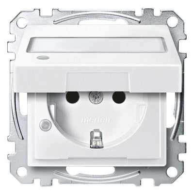 Mert MEG 2313-0419 SCHUKO-Steckdose BRS Klappd. Ko.+Schriftf. StK polarweiß S.M