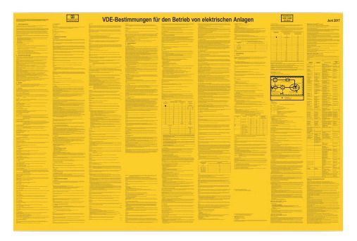 Cimco 182754 Sicherheitsaushang Kunst. VDE-Bestimmungen f.Betrieb elektr.Anlage