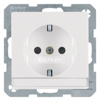 Berker 47496089 Steckdose SCHUKO m.B-feld+erh.BS Q.1/Q.3 polarweiß samt