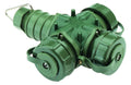 Bals 7400 Schuko-Dreiwegekupplung TN 16A 3p IP67 bronzegrün H/B/T:232x162x73mm