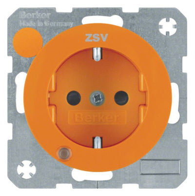 Berker 41102007 Steckdose SCHUKO+LED Kontroll u.erh.BS R.1/R.3 orange glänz.