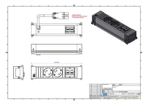 Bachmann 317.101 POWER FRAME 2xSchuko 2xCat5e kurz