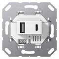 GIRA 234900 USB-Spannungsversorgung 2fach Typ A/C Einsatz Weiß
