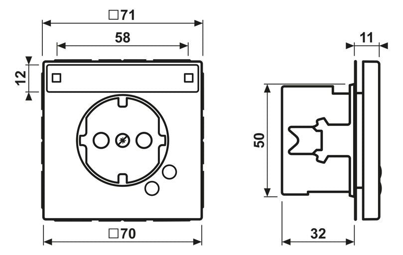 Jung AL 2521 NAUF SCHUKO Steckdose 16 A 250V ~ Schraubklemmen m.Funktionsanzeige