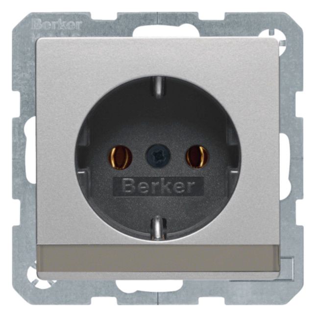 Berker 47506084 Steckdose SCHUKO m.B-feld Q.1/Q.3 alu samt lackiert