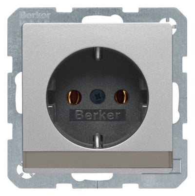 Berker 47506084 Steckdose SCHUKO m.B-feld Q.1/Q.3 alu samt lackiert