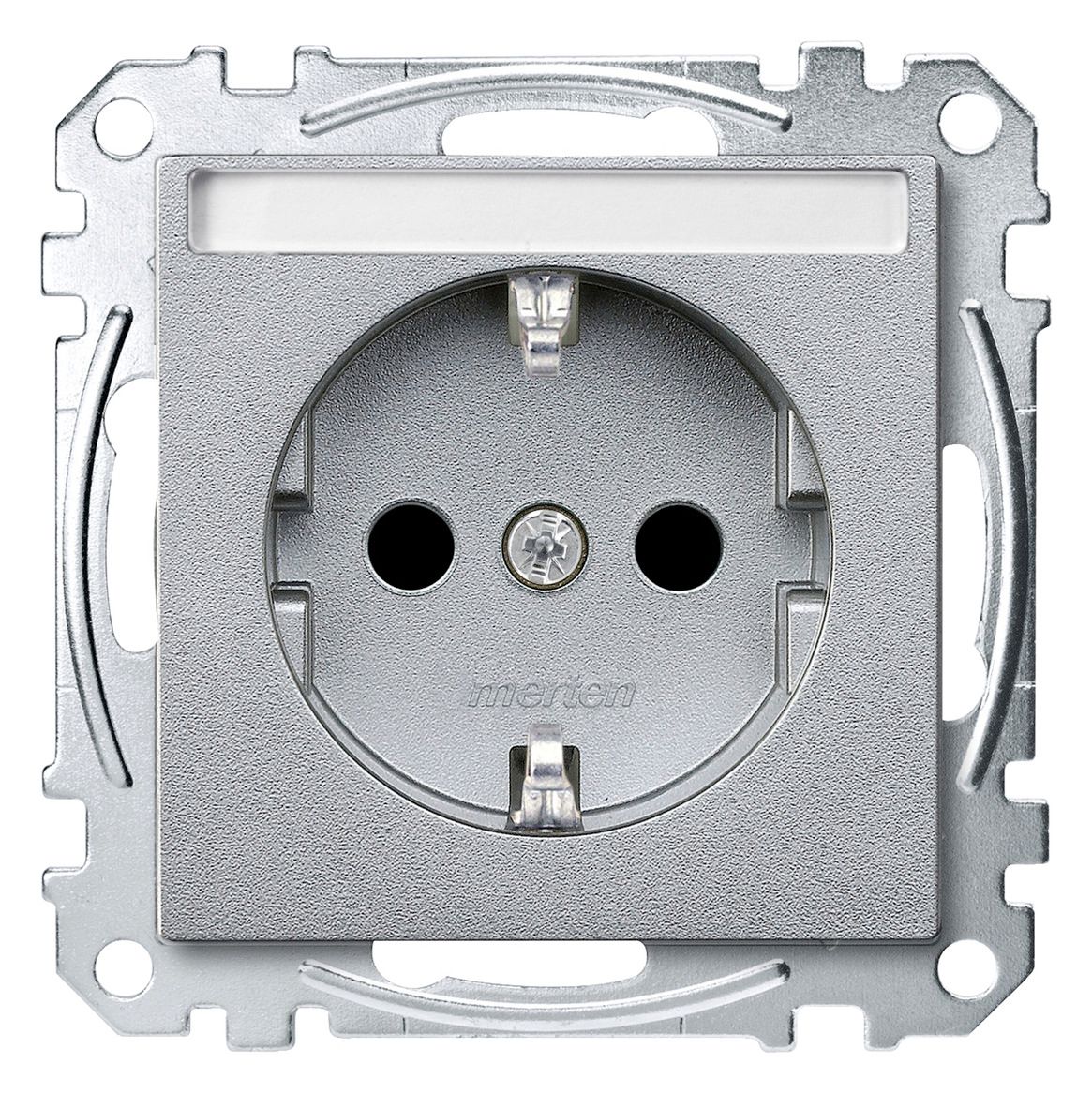 Mert MEG 2302-0460 SCHUKO-Steckdose BRS m.Schriftfeld StK aluminium System M