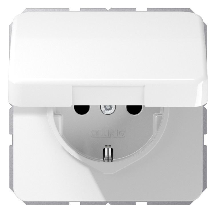 Jung CD1521BFKLWW SCHUKO Steckd.m.Klappd