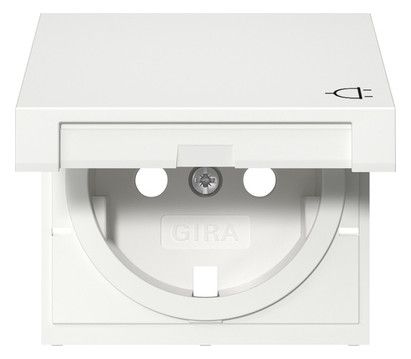 GIRA 492203 Abdeckung SCHUKO-Steckdose Klappdeckel System 55 Reinweiß glänzend