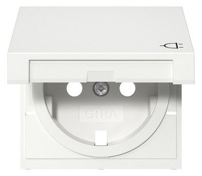GIRA 492203 Abdeckung SCHUKO-Steckdose Klappdeckel System 55 Reinweiß glänzend
