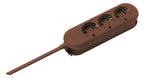Bachmann 388.471 Tischsteckdose 3xSchuko braun Strom 3m Schuko