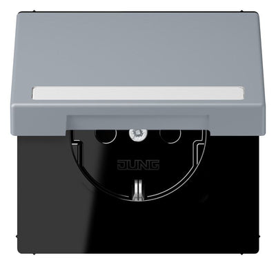 Jung LC1520BFNAKL257 SCHUKO-Steckd.KI m. Klappdeckel m.S