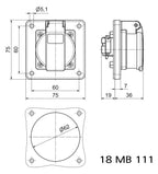 Bals 71113 Schuko-Anbausteckdose 16A 3p IP54 schwarz ortsveränderlich