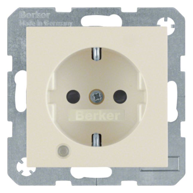 Berker 41108982 Steckdose SCHUKO+LED Kontroll B-feld+erh.BS S.1 weiß glänz.